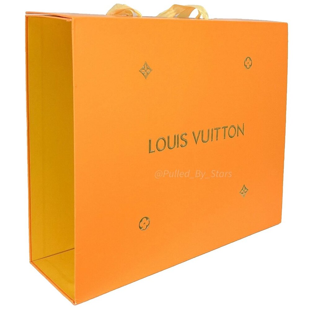 LOUIS VUITTON Orange Foldover Open Sleeve Magnetic Gift Box 16.5 x 13.75 x 4.75”